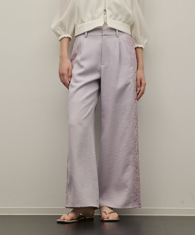GRACE CONTINENTAL サイドレースパンツ ラベンダー