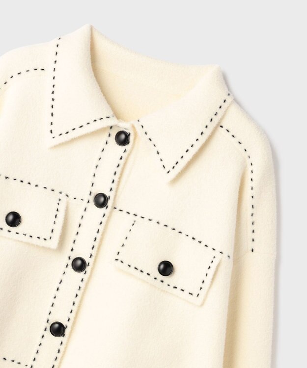 GRACE CONTINENTAL ステッチニットジャケット キナリ