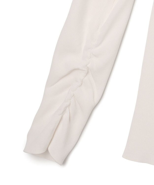 GRACE CONTINENTAL タフタケープ付ニットトップ ホワイト