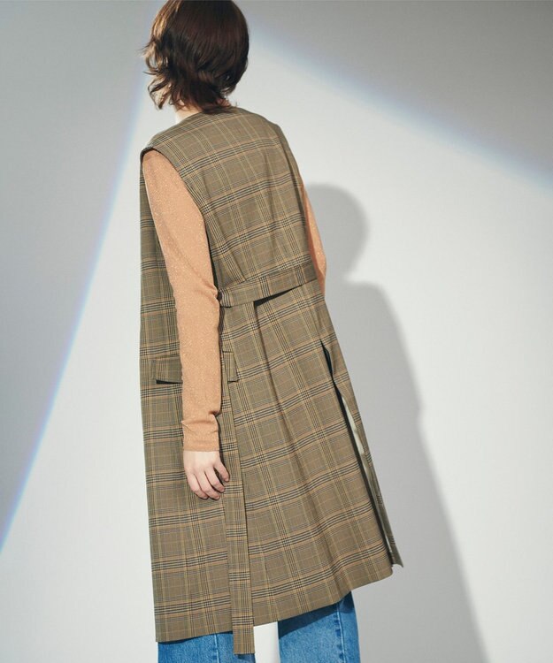 【美品】グレースコンチネンタル ダイアグラム ノーカラーロングジレ ノーカラーロングジレ / GRACE CONTINENTAL | GRACE CONTINENTAL