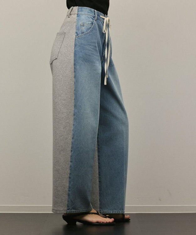 GRACE CONTINENTAL コンビドロストデニムパンツ ブルー