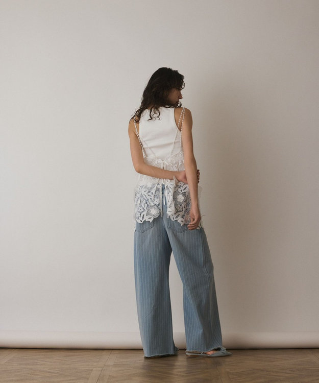 GRACE CONTINENTAL フラワーレースキャミソール ホワイト