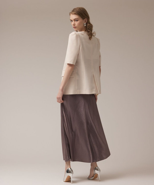 GRACE CONTINENTAL サテンバイアススカート ブラウン