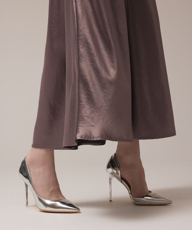 GRACE CONTINENTAL サテンバイアススカート ブラウン