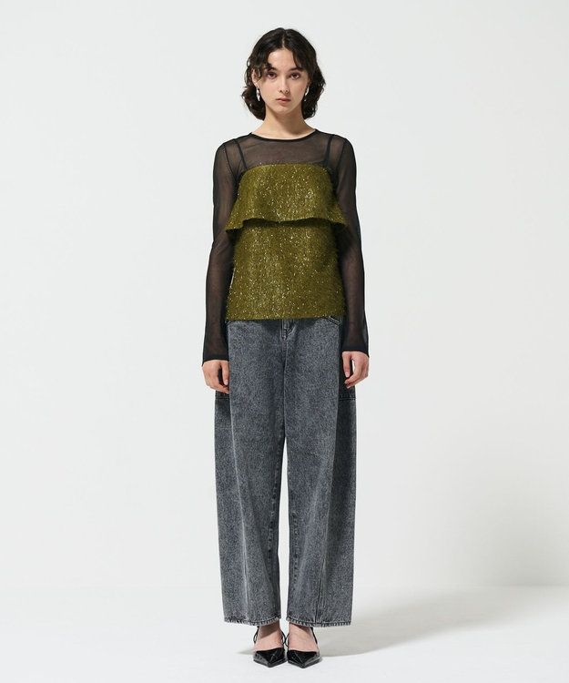 GRACE CONTINENTAL エッグラインデニムパンツ ブラック