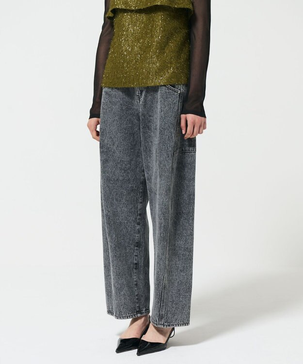 GRACE CONTINENTAL エッグラインデニムパンツ ブラック