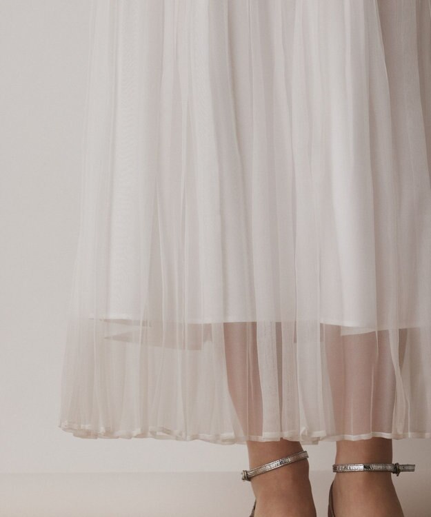 GRACE CONTINENTAL オーガンスパンコールスカート ホワイト
