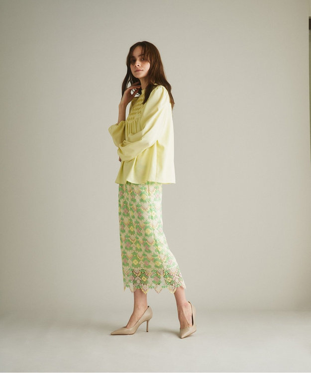 【極美品】GRACE CONTINENTAL フラワー総レース ロングコート グレースコンチネンタルコート