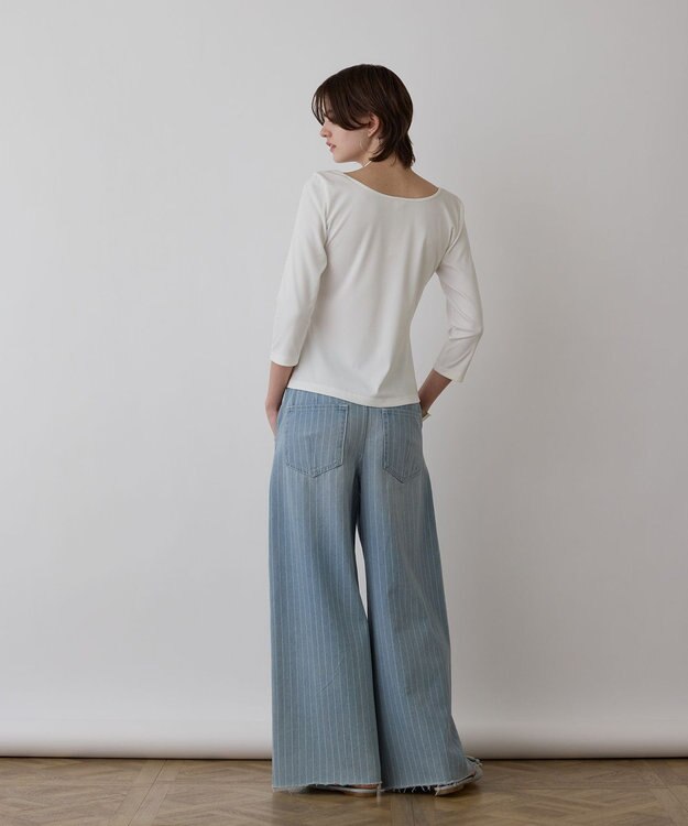 GRACE CONTINENTAL テレコボートネックトップ ホワイト