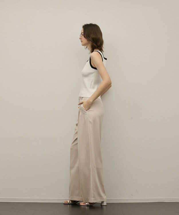 GRACE CONTINENTAL バイカラーリブニットノースリーブ ホワイト