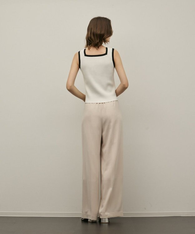 GRACE CONTINENTAL バイカラーリブニットノースリーブ ホワイト