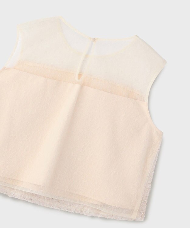 GRACE CONTINENTAL ビーズ刺繍トップ ベージュ