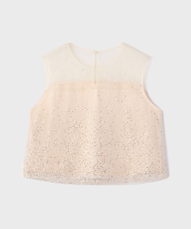 GRACE CONTINENTAL ビーズ刺繍トップ ベージュ