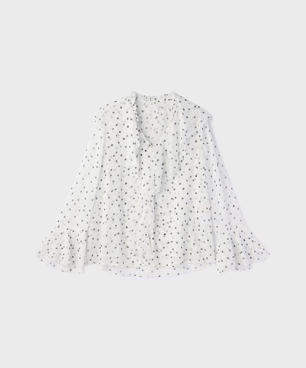 GRACE CONTINENTAL ラッフルドットトップ ホワイト