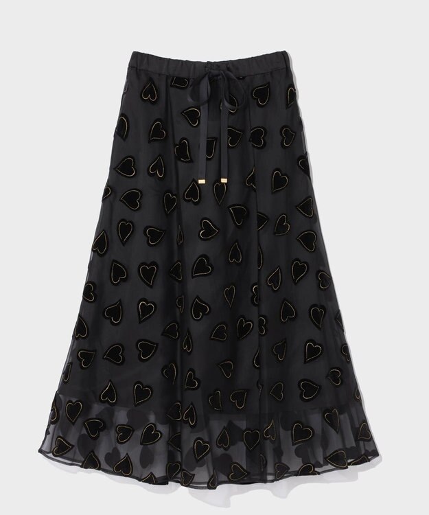 GRACE CONTINENTAL ハートオパールスカート ブラック