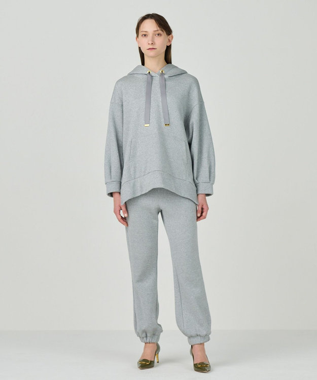 GRACE CONTINENTAL ラメ起毛裏毛トラックパンツ グレー