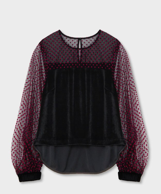 GRACE CONTINENTAL フロッキーチュールコンビトップ ブラック