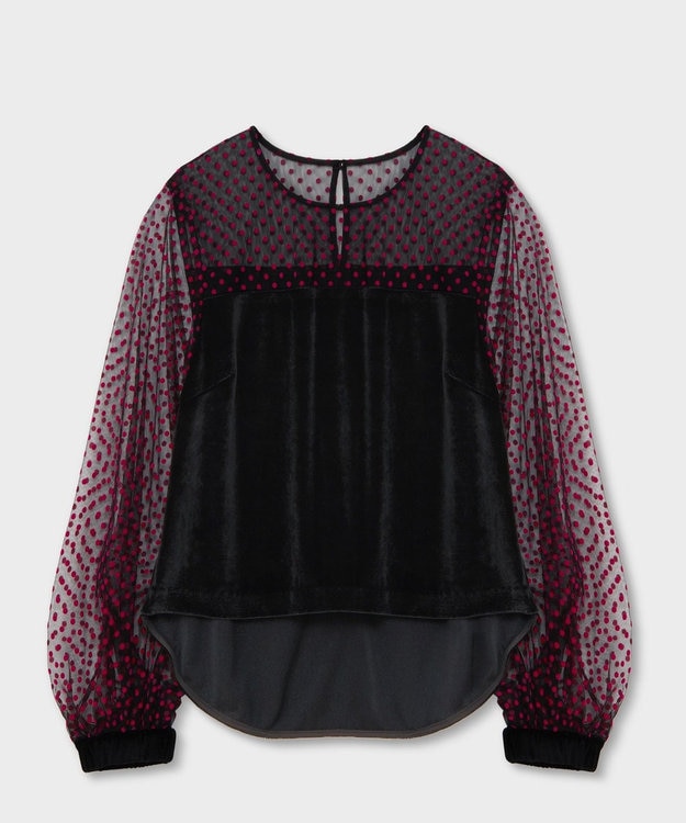 GRACE CONTINENTAL フロッキーチュールコンビトップ ブラック