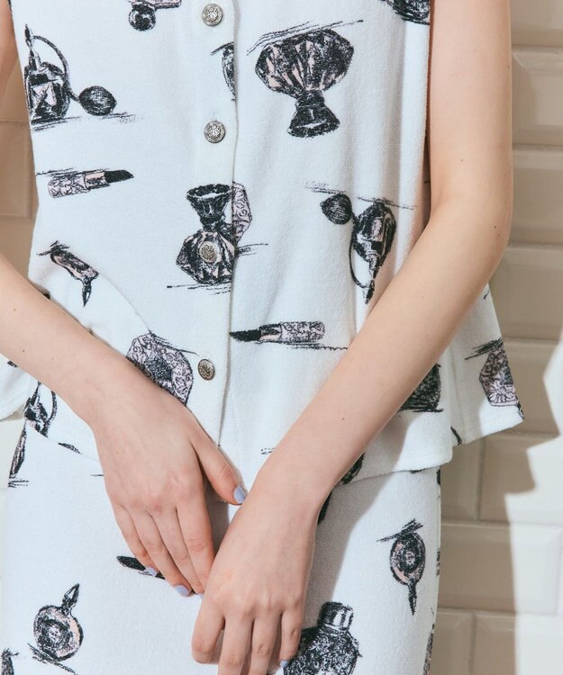 GRACE CONTINENTAL パフュームプリントパイルトップ ホワイト