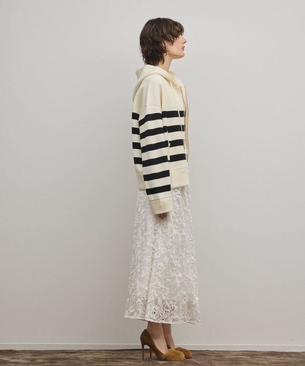 GRACE CONTINENTAL フォルムニットパーカー バイカラー