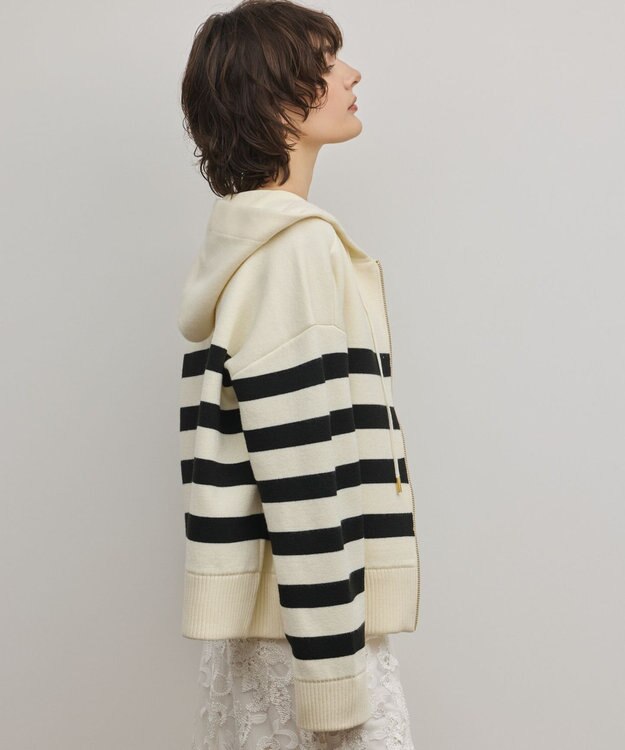 GRACE CONTINENTAL フォルムニットパーカー バイカラー