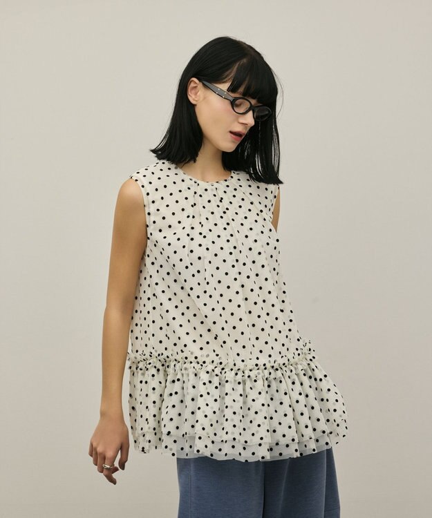 GRACE CONTINENTAL チュールティアードブラウス キナリ