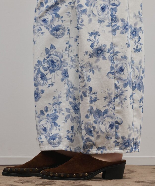 GRACE CONTINENTAL サイド切替バレルパンツ サックス