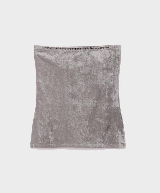 GRACE CONTINENTAL ラインビジューベアトップ グレー