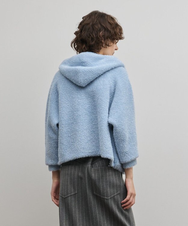 GRACE CONTINENTAL フェザーニットパーカー サックス