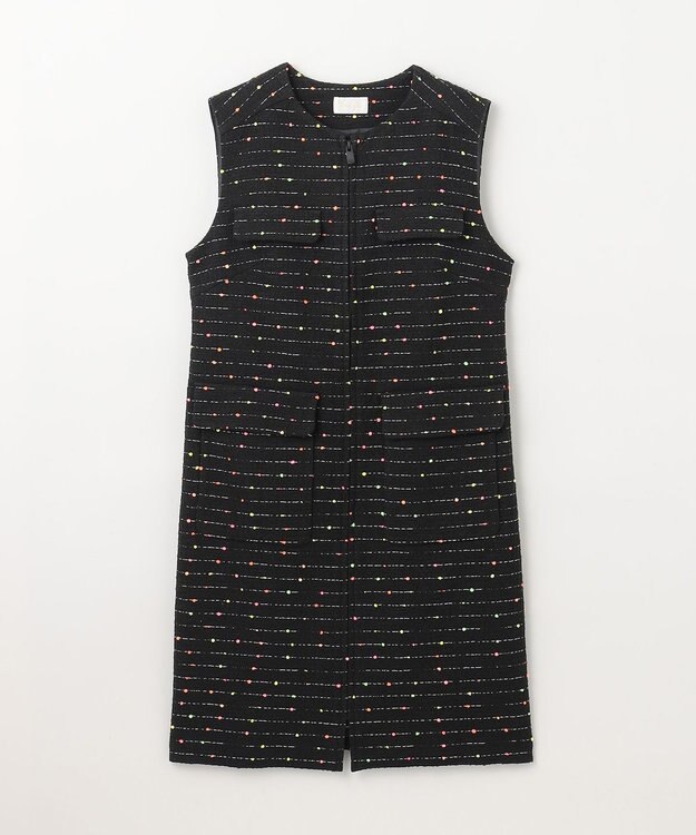 GRACE CONTINENTAL ネオンドットジャガードワンピース ブラック