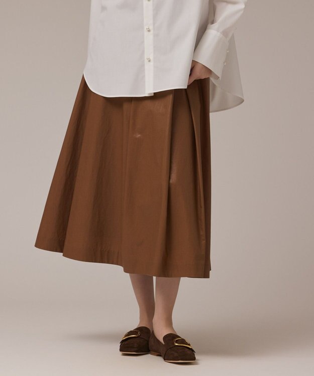 GRACE CONTINENTAL コーティングタックスカート キャメル