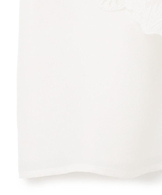 GRACE CONTINENTAL 刺繍ラッフルカラーノースリーブ トップ ホワイト