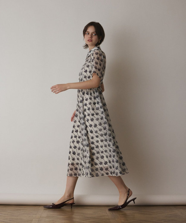 GRACE CONTINENTAL ドローイングプリントワンピース キナリ