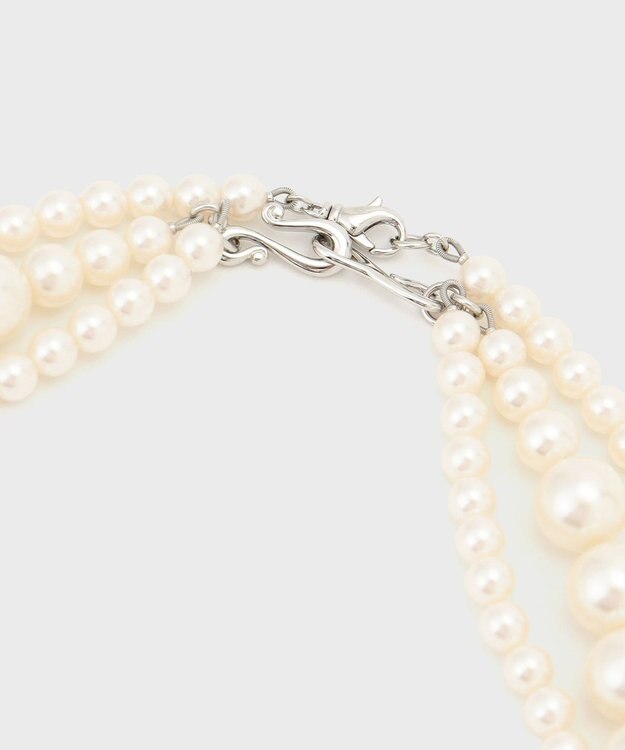 GRACE CONTINENTAL【美品】パール付きジャケット【36】ホワイト ミックスパールボリュームネックレス / GRACE CONTINENTAL