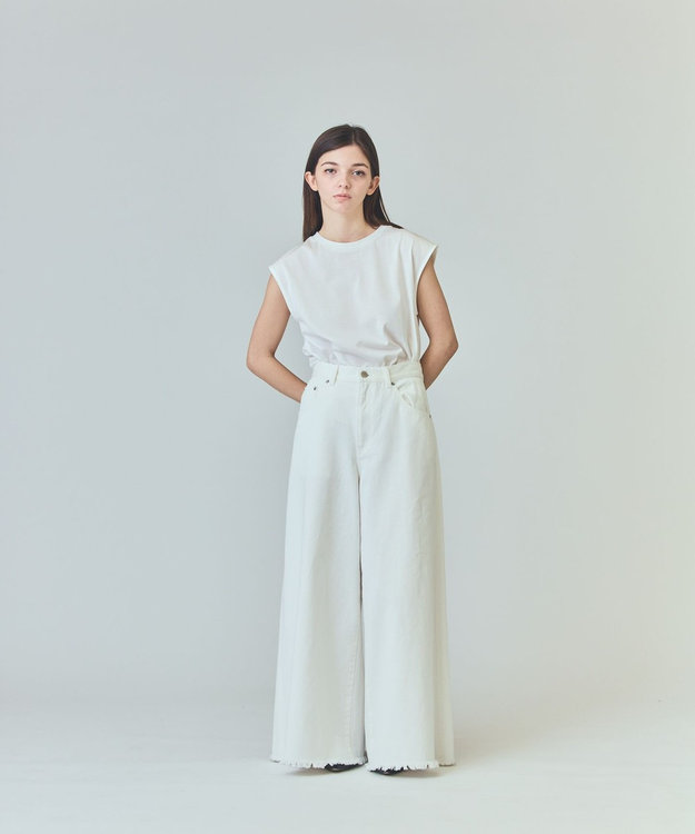 グレースコンチネンタル　ダイアグラム　デニム　パンツ　ホワイト　2022S/S ボックスタックデニムパンツ / GRACE CONTINENTAL | GRACE