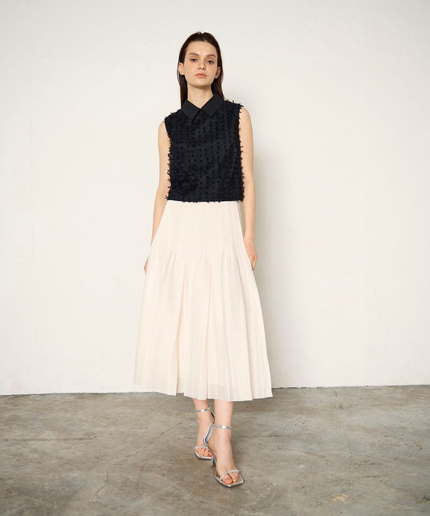 GRACE CONTINENTAL シアージャガード トップ ブラック