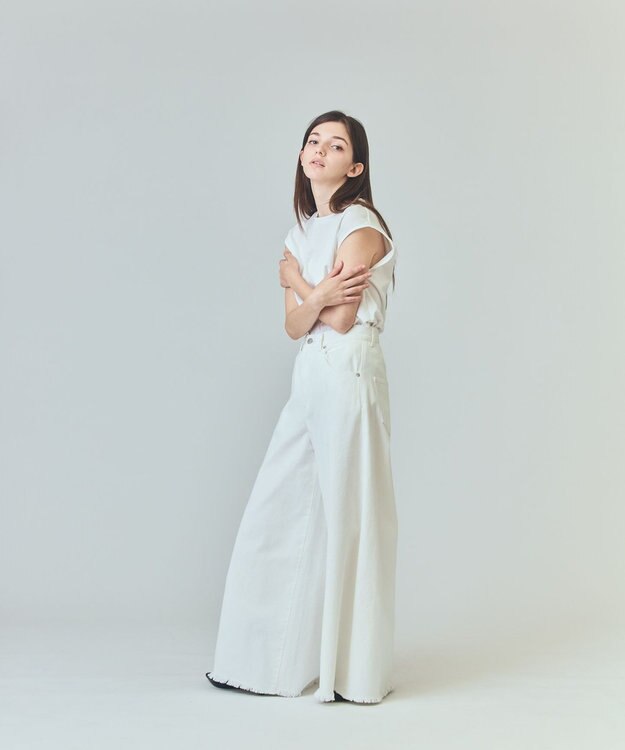 GRACE CONTINENTAL バギーデニムパンツ ホワイト