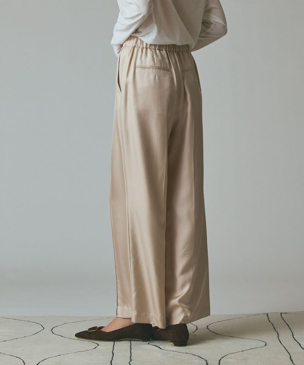 GRACE CONTINENTAL シルクツイルイージーパンツ ベージュ