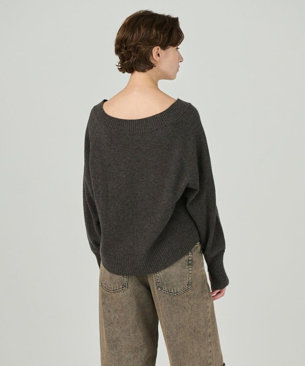 GRACE CONTINENTAL Vネックラムニットトップ ブラウン