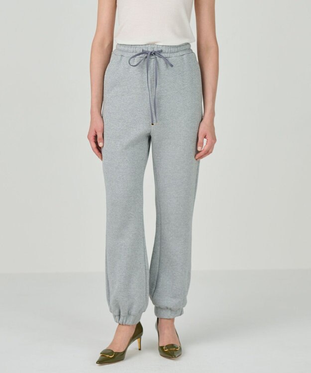 GRACE CONTINENTAL ラメ起毛裏毛トラックパンツ グレー