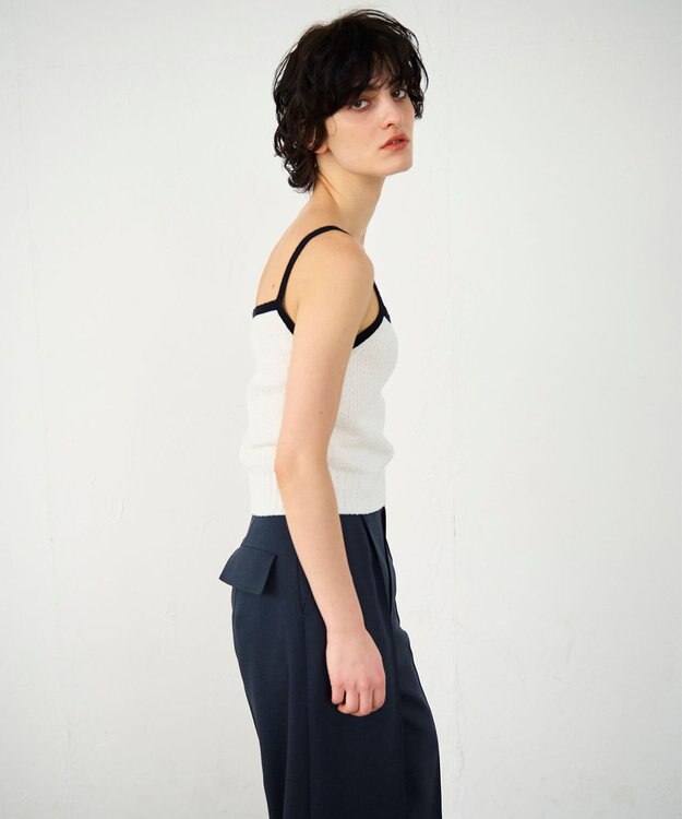 GRACE CONTINENTAL バイカラーニットノースリーブ ホワイト