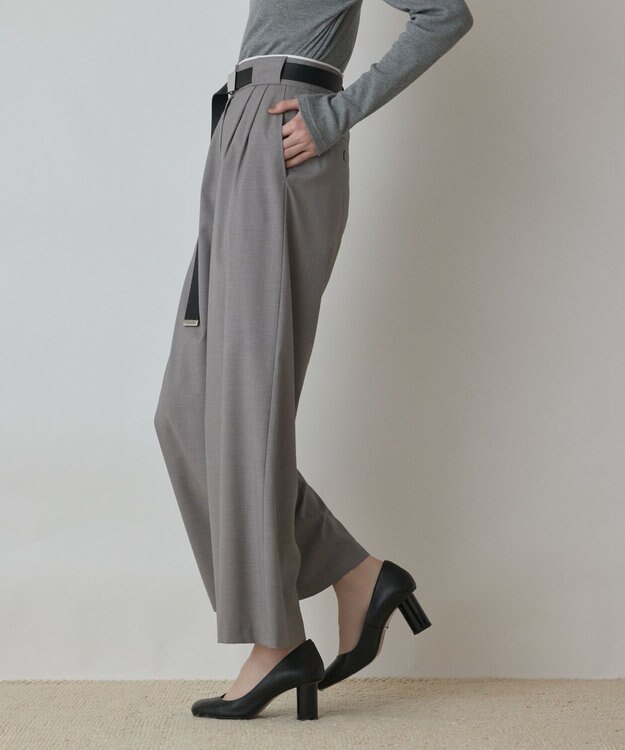 GRACE CONTINENTAL タックワイドパンツ グレー