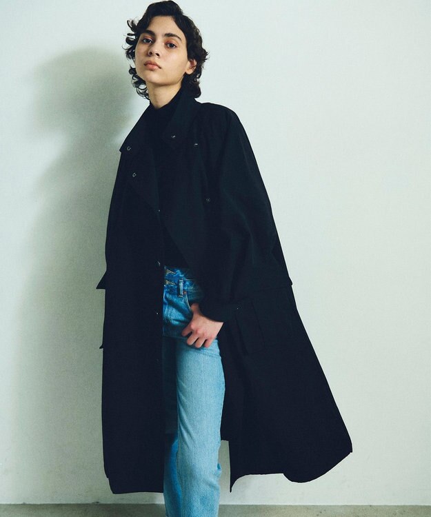 MIRO AMURETTE スタンドカラータックコート グレー PATRIZIO LORENTINI】ウールブレンドスタンドカラーコート