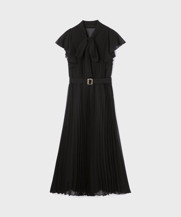 GRACE CONTINENTAL ボウタイプリーツドレス ブラック