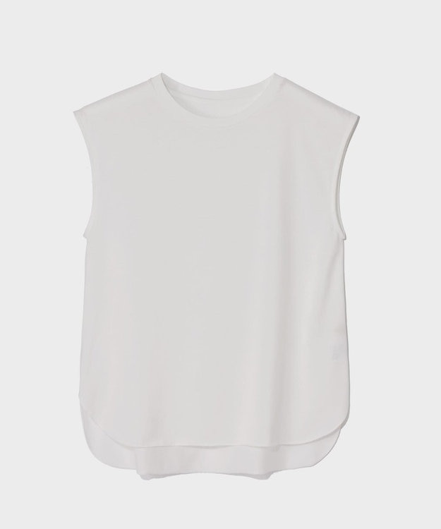 GRACE CONTINENTAL バックロゴ刺繍ノースリーブ ホワイト