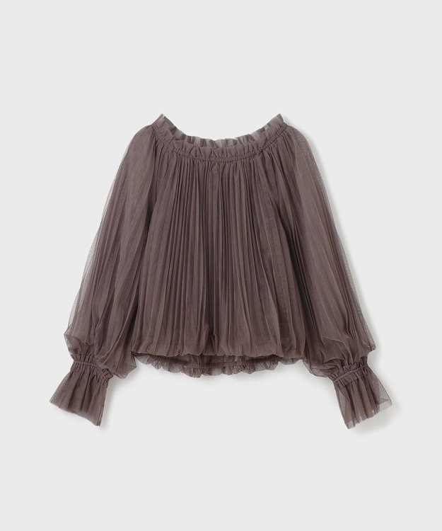 GRACE CONTINENTAL チュールプリーツトップ ブラウン