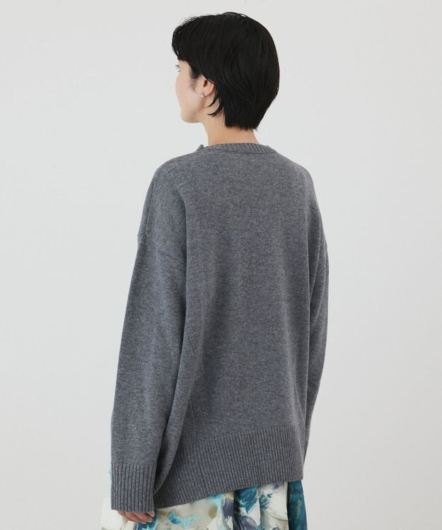 GRACE CONTINENTAL イレヘムブローチニットトップ グレー