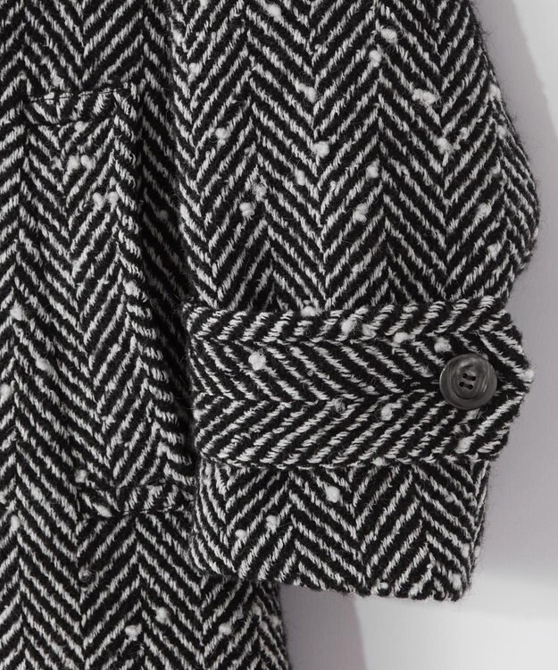 GRACE CONTINENTAL ヘリンボーンネップコート ブラック