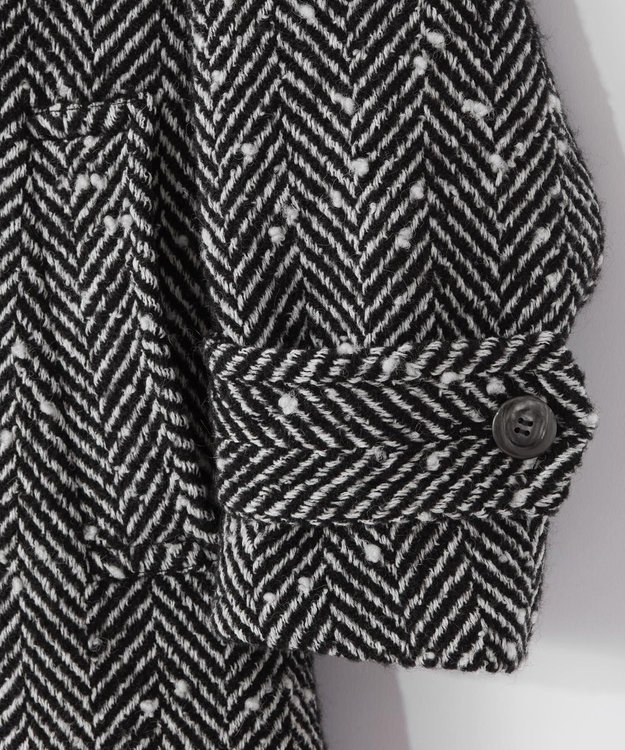 GRACE CONTINENTAL ヘリンボーンネップコート ブラック