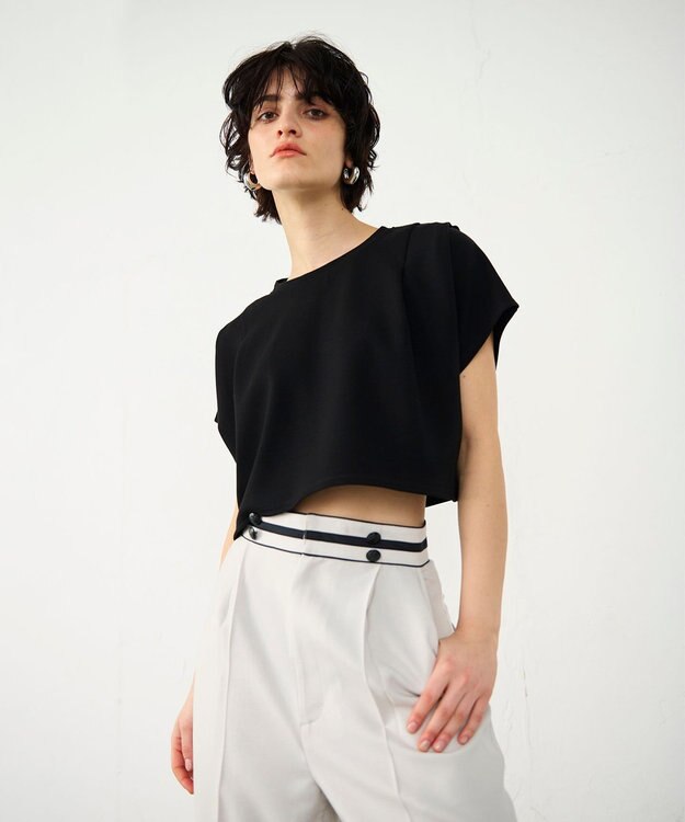 GRACE CONTINENTAL タックショートトップ ブラック